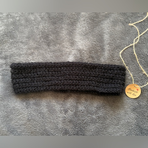 Handmade Accessories - Handmade Black Knit Headband | Cozy Winter Ear Warmer | Soft Stretchy Headwrap